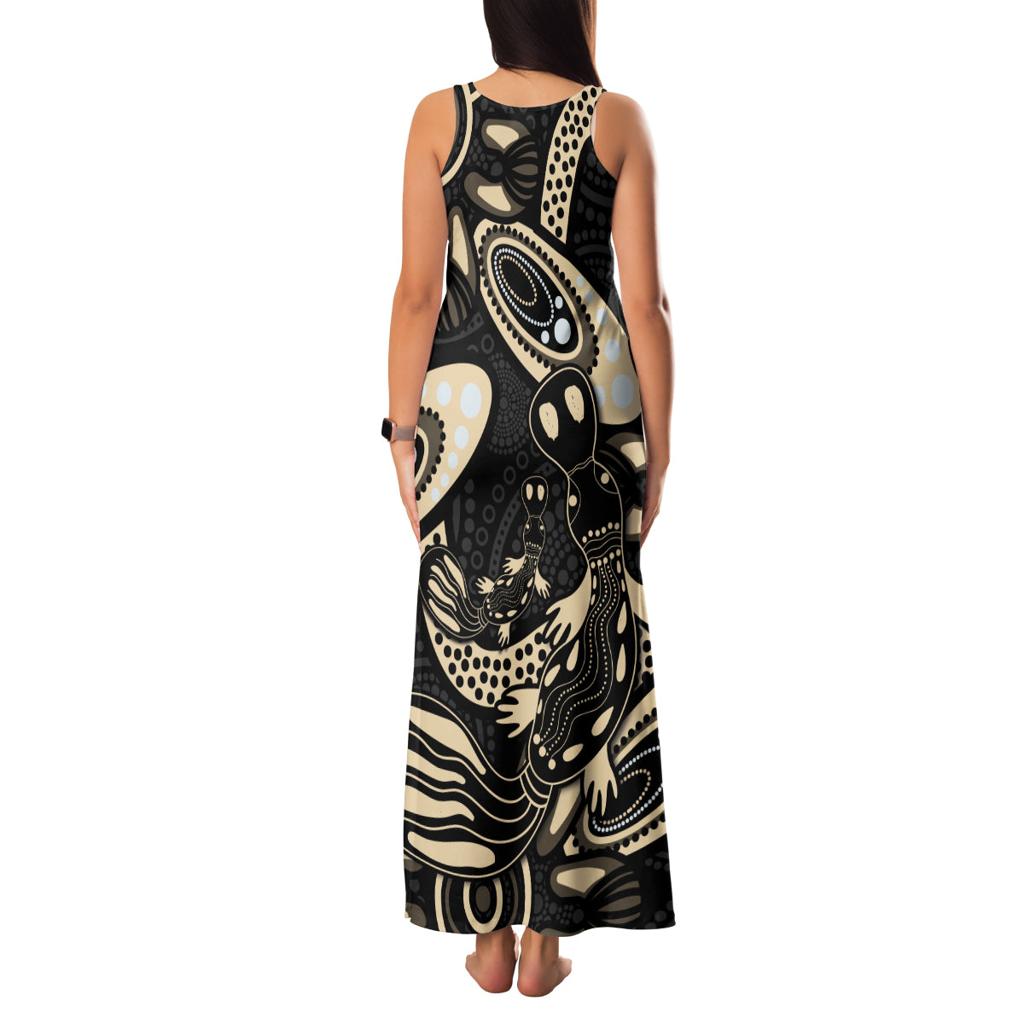 Australia Mothers Day Family Matching Tank Maxi Dress and Hawaiian Shirt Mom And Baby Platypus Aboriginal Art