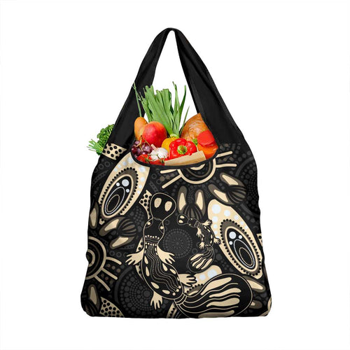 Australia Mother's Day Grocery Bag Mom And Baby Platypus Aboriginal Art