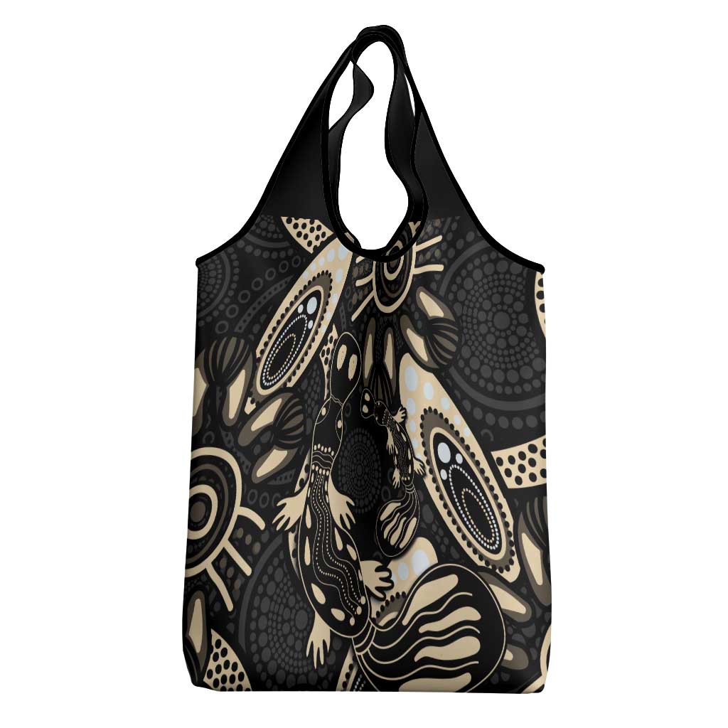 Australia Mother's Day Grocery Bag Mom And Baby Platypus Aboriginal Art