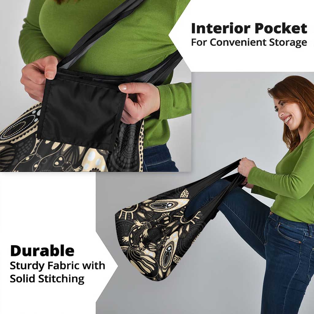 Australia Mother's Day Grocery Bag Mom And Baby Platypus Aboriginal Art