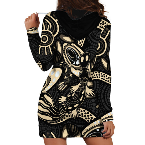 Australia Mothers Day Hoodie Dress Mom And Baby Platypus Aboriginal Art