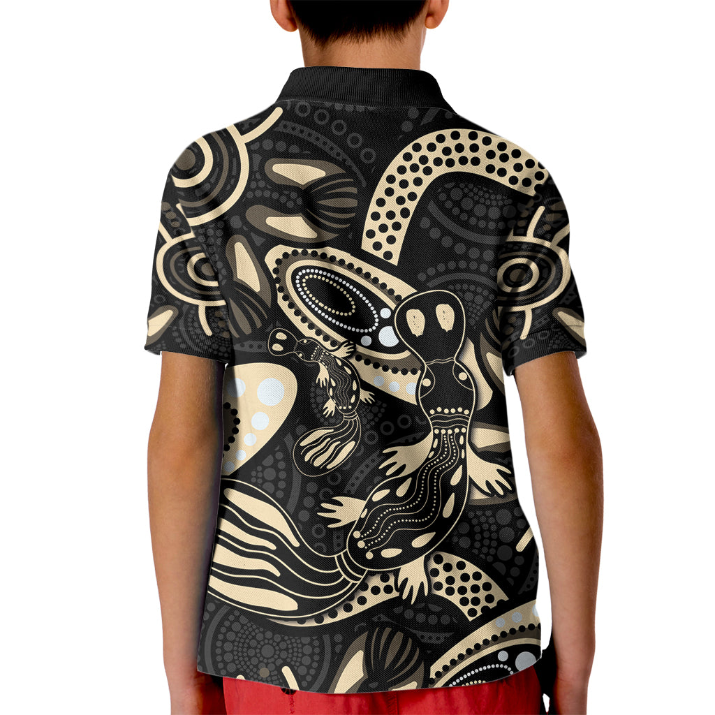 Australia Mothers Day Kid Polo Shirt Mom And Baby Platypus Aboriginal Art