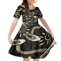 Australia Mothers Day Kid Short Sleeve Dress Mom And Baby Platypus Aboriginal Art