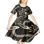 Australia Mothers Day Kid Short Sleeve Dress Mom And Baby Platypus Aboriginal Art