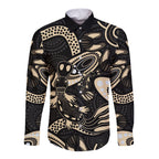 Australia Mothers Day Long Sleeve Button Shirt Mom And Baby Platypus Aboriginal Art