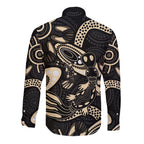 Australia Mothers Day Long Sleeve Button Shirt Mom And Baby Platypus Aboriginal Art