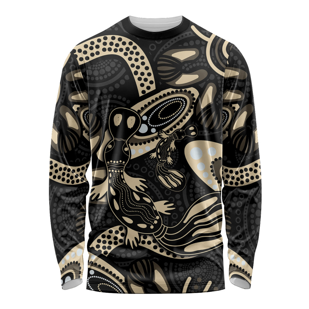 Australia Mothers Day Long Sleeve Shirt Mom And Baby Platypus Aboriginal Art