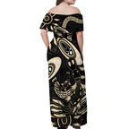 Australia Mothers Day Off Shoulder Maxi Dress Mom And Baby Platypus Aboriginal Art