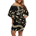 Australia Mothers Day Off Shoulder Short Dress Mom And Baby Platypus Aboriginal Art
