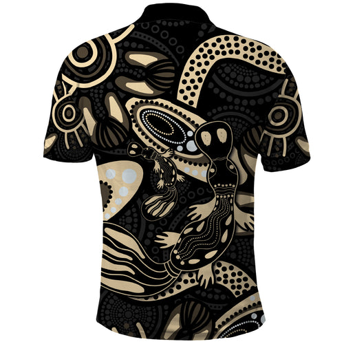 Australia Mothers Day Polo Shirt Mom And Baby Platypus Aboriginal Art