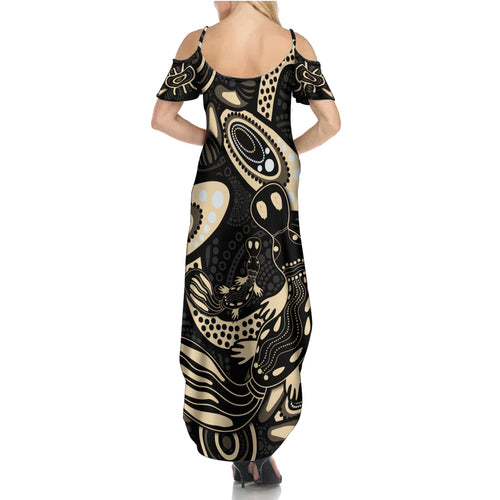 Australia Mothers Day Summer Maxi Dress Mom And Baby Platypus Aboriginal Art