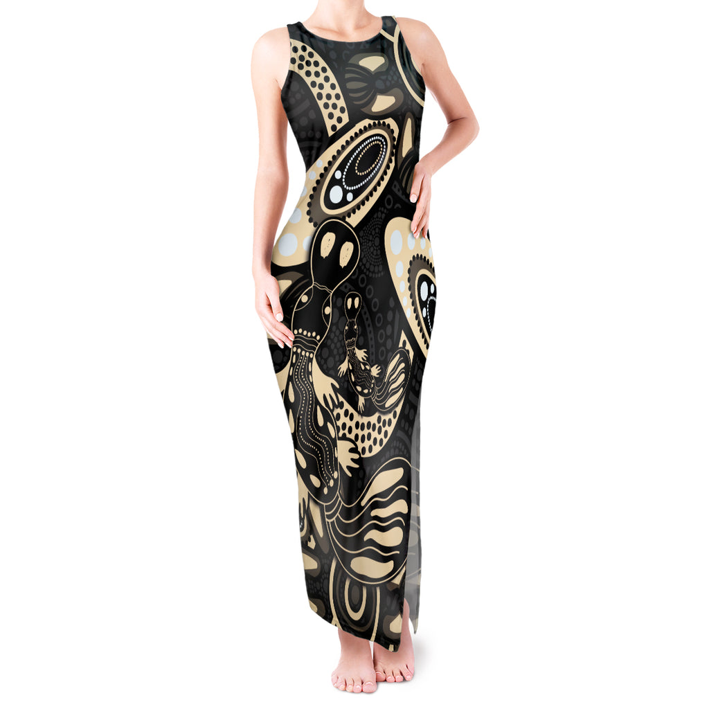 Australia Mothers Day Tank Maxi Dress Mom And Baby Platypus Aboriginal Art