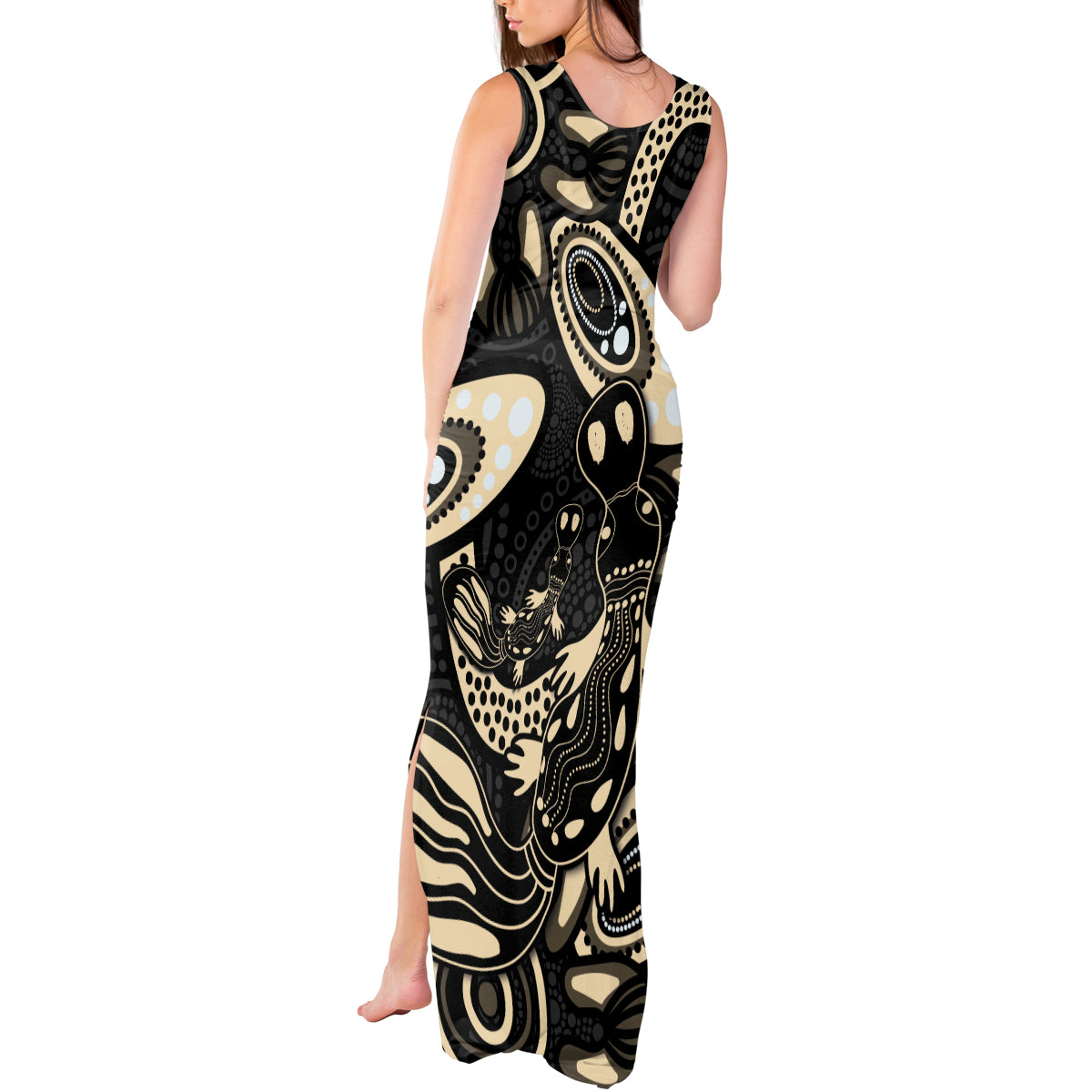 Australia Mothers Day Tank Maxi Dress Mom And Baby Platypus Aboriginal Art