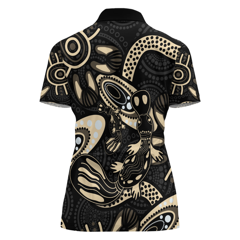 Australia Mothers Day Women Polo Shirt Mom And Baby Platypus Aboriginal Art