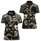 Australia Mothers Day Women Polo Shirt Mom And Baby Platypus Aboriginal Art