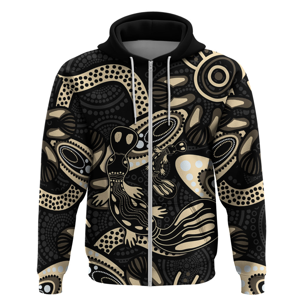 Australia Mothers Day Zip Hoodie Mom And Baby Platypus Aboriginal Art