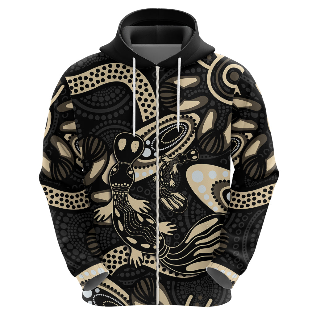 Australia Mothers Day Zip Hoodie Mom And Baby Platypus Aboriginal Art