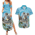 Australia Mothers Day Couples Matching Summer Maxi Dress and Hawaiian Shirt I Love You Every Universe Aboriginal Art