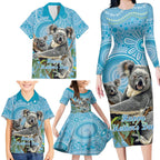 Australia Mothers Day Family Matching Long Sleeve Bodycon Dress and Hawaiian Shirt I Love You Every Universe Aboriginal Art