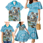 Australia Mothers Day Family Matching Mermaid Dress and Hawaiian Shirt I Love You Every Universe Aboriginal Art