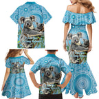 Australia Mothers Day Family Matching Mermaid Dress and Hawaiian Shirt I Love You Every Universe Aboriginal Art