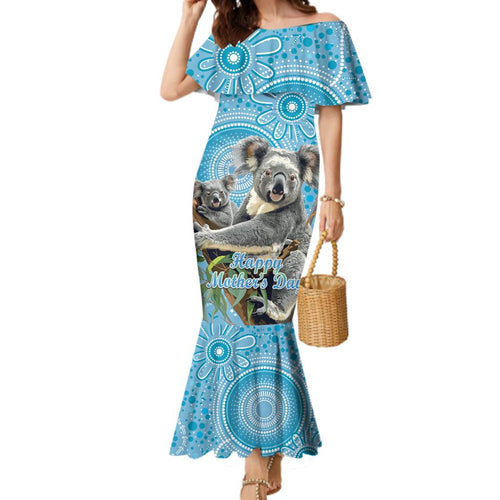 Australia Mothers Day Family Matching Mermaid Dress and Hawaiian Shirt I Love You Every Universe Aboriginal Art