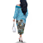Australia Mothers Day Family Matching Off The Shoulder Long Sleeve Dress and Hawaiian Shirt I Love You Every Universe Aboriginal Art