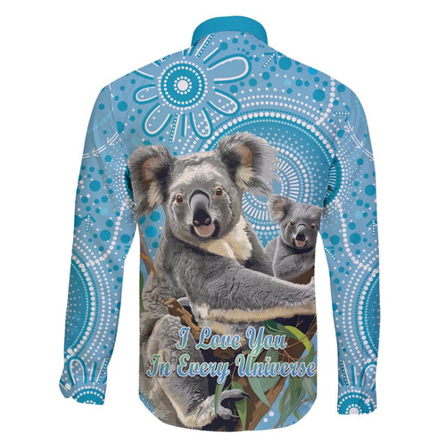 Australia Mothers Day Family Matching Short Sleeve Bodycon Dress and Hawaiian Shirt I Love You Every Universe Aboriginal Art