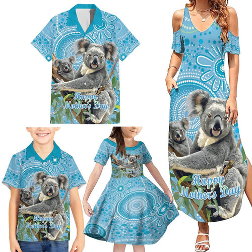 Australia Mothers Day Family Matching Summer Maxi Dress and Hawaiian Shirt I Love You Every Universe Aboriginal Art