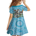 Australia Mothers Day Family Matching Summer Maxi Dress and Hawaiian Shirt I Love You Every Universe Aboriginal Art