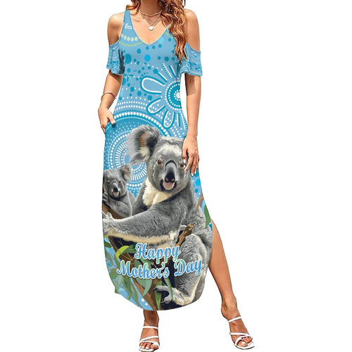 Australia Mothers Day Family Matching Summer Maxi Dress and Hawaiian Shirt I Love You Every Universe Aboriginal Art
