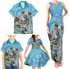 Australia Mothers Day Family Matching Tank Maxi Dress and Hawaiian Shirt I Love You Every Universe Aboriginal Art