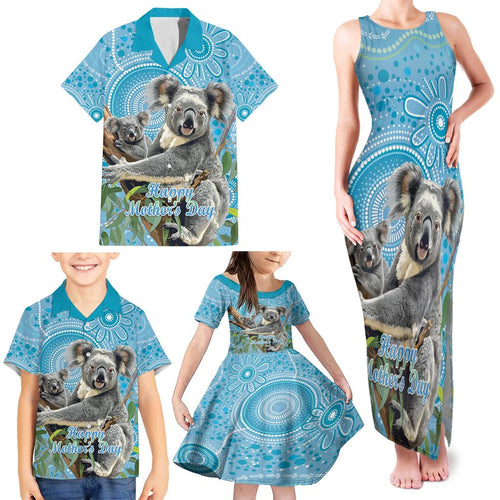 Australia Mothers Day Family Matching Tank Maxi Dress and Hawaiian Shirt I Love You Every Universe Aboriginal Art