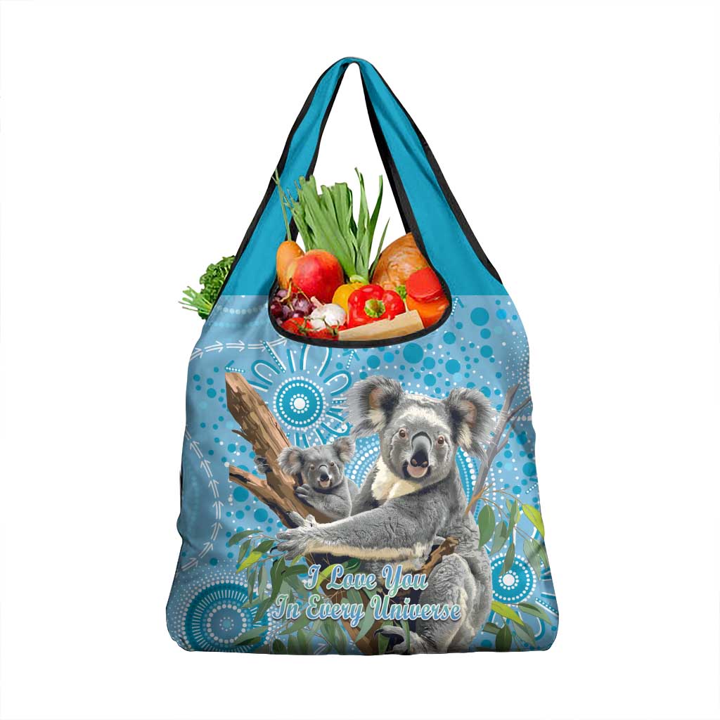 Australia Mother's Day Grocery Bag I Love You Every Universe Aboriginal Art