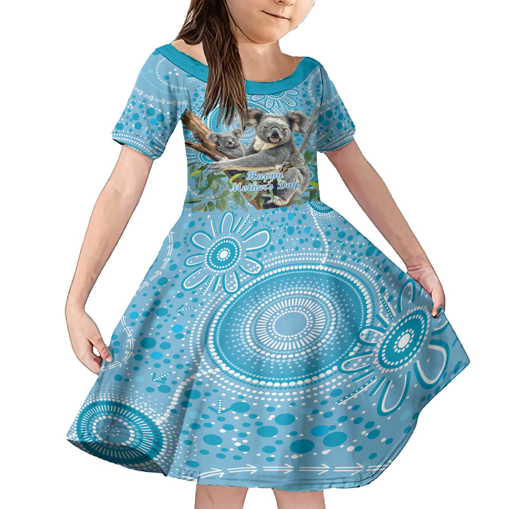 Australia Mothers Day Kid Short Sleeve Dress I Love You Every Universe Aboriginal Art