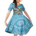 Australia Mothers Day Kid Short Sleeve Dress I Love You Every Universe Aboriginal Art