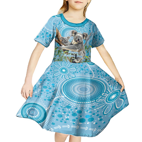Australia Mothers Day Kid Short Sleeve Dress I Love You Every Universe Aboriginal Art