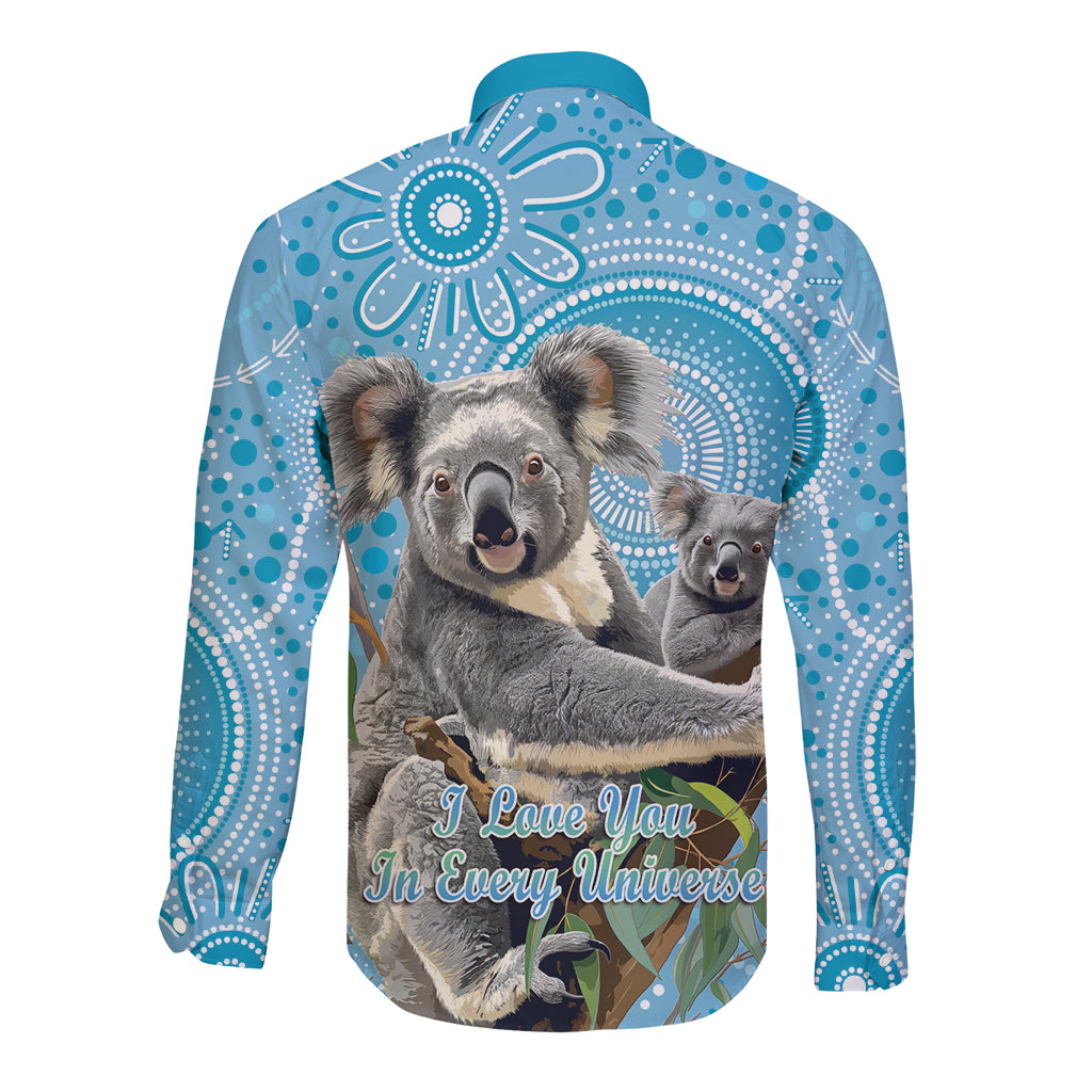 Australia Mothers Day Long Sleeve Button Shirt I Love You Every Universe Aboriginal Art