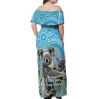Australia Mothers Day Off Shoulder Maxi Dress I Love You Every Universe Aboriginal Art