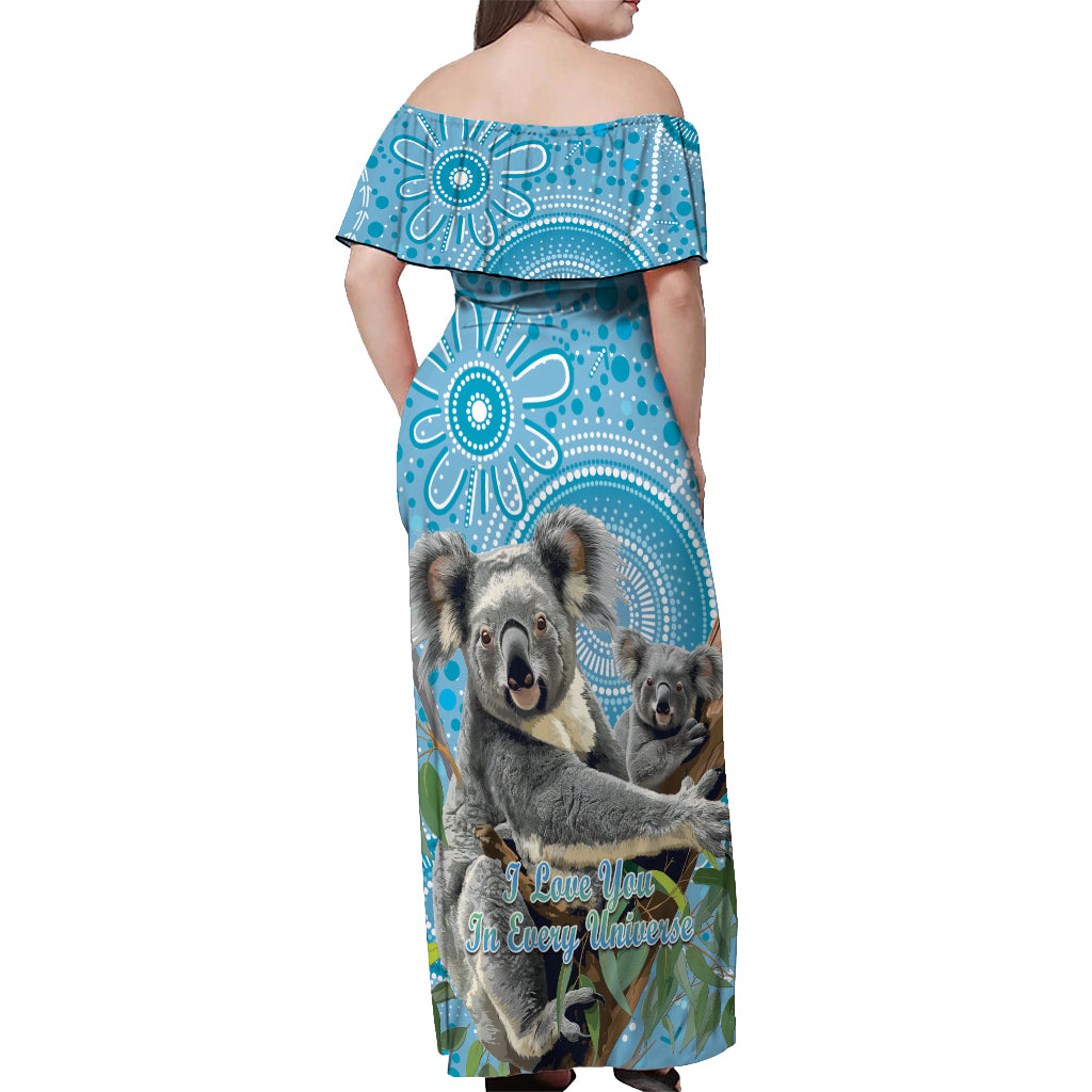 Australia Mothers Day Off Shoulder Maxi Dress I Love You Every Universe Aboriginal Art