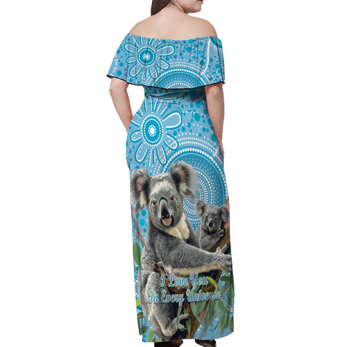 Australia Mothers Day Off Shoulder Maxi Dress I Love You Every Universe Aboriginal Art