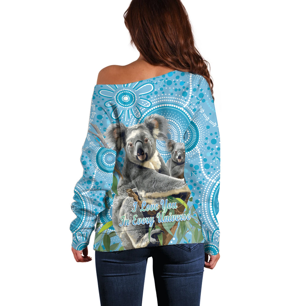 Australia Mothers Day Off Shoulder Sweater I Love You Every Universe Aboriginal Art