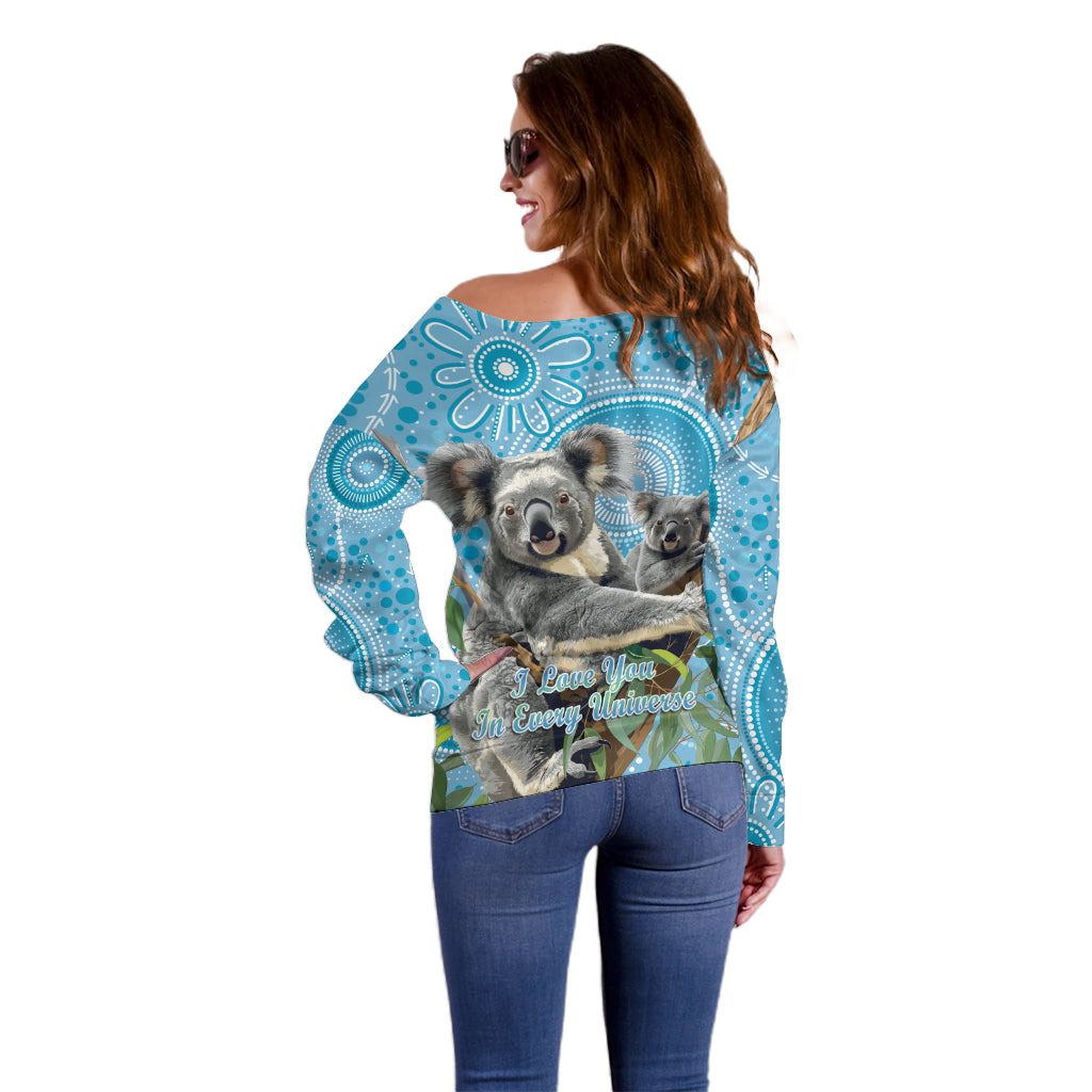 Australia Mothers Day Off Shoulder Sweater I Love You Every Universe Aboriginal Art