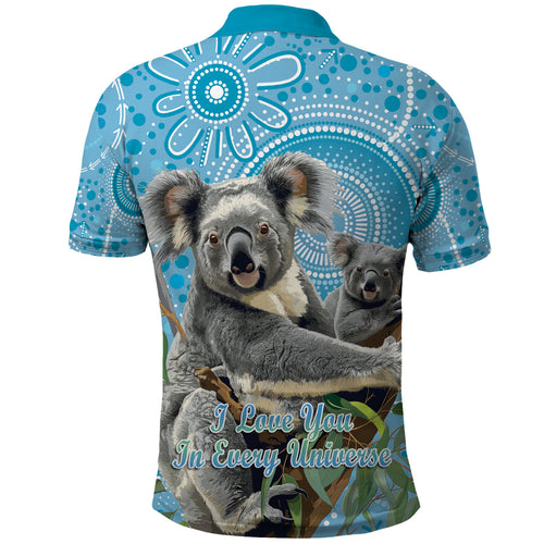 Australia Mothers Day Polo Shirt I Love You Every Universe Aboriginal Art
