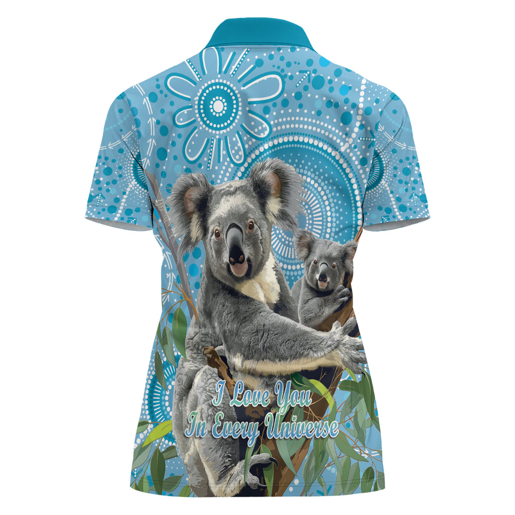 Australia Mothers Day Women Polo Shirt I Love You Every Universe Aboriginal Art