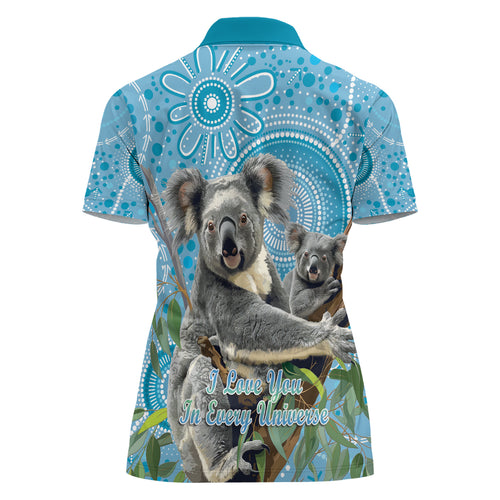 Australia Mothers Day Women Polo Shirt I Love You Every Universe Aboriginal Art