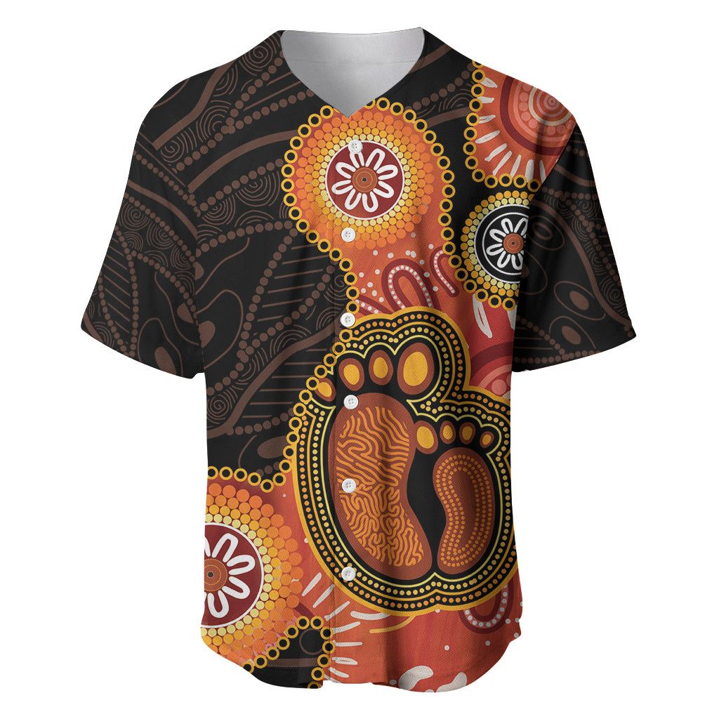 Australia Mothers Day Baseball Jersey Mom And Baby Footprint Indigenous