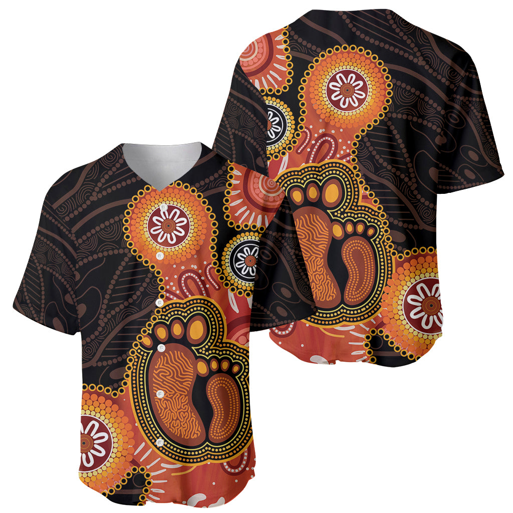 Australia Mothers Day Baseball Jersey Mom And Baby Footprint Indigenous