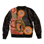 Australia Mothers Day Bomber Jacket Mom And Baby Footprint Indigenous