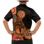 Australia Mothers Day Family Matching Mermaid Dress and Hawaiian Shirt Mom And Baby Footprint Indigenous